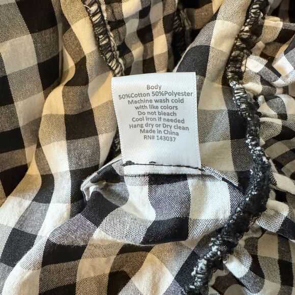 HUNTER BELL Andrea Black White Gingham Checkered Tiered Ruffle Dress Size 6 - Picture 6 of 6